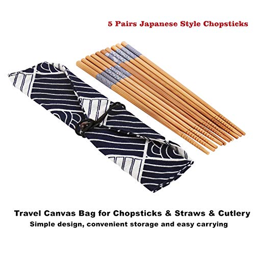 Sushi Making Kit - Natural Sushi DIY Rolling Kit Includes 2 Bamboo Rolling Mats, 1Rice Paddles, 1 Rice Spreader, 5 Pairs Chopsticks, 1 Avocade slicer, 1 Chopsticks Bag with Exquisite Packaging