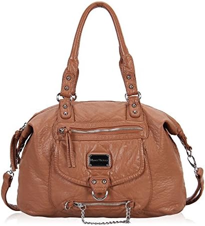 ShowRoom16 Brown Cross Shoulder Bag for Women in Soft Leather with Double Zipper Compartment