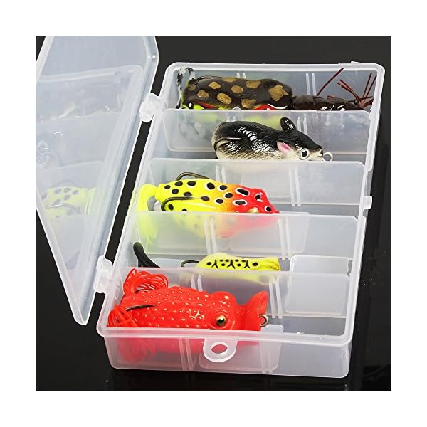 Sougayilang-Topwater-Frog-Rat-Soft-Swim-Crankbait-Fishing-Lures-with-Plastic-Box-Pack-of-6pcs
