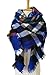 MOTINE Tartan Blanket Scarf Stylish Winter Warm Pashmina Wrap Shawl for Women (Blue)