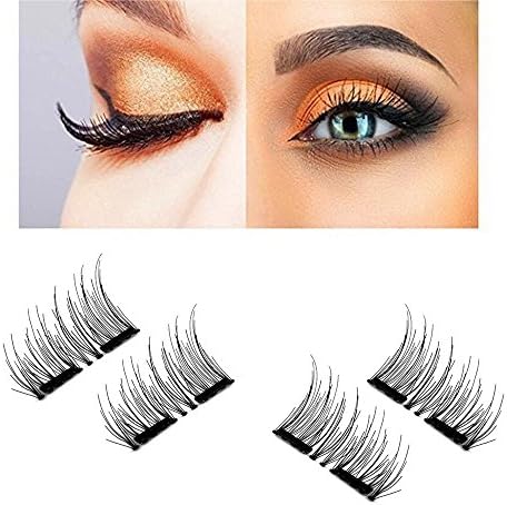 YUOIOYU 4pcs 3D Magnetic Eyelashes Natural Handmade Extension Magnetic False Eyelashes Full Strip Magnetic False Lashes