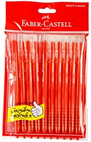 10 Pen Fiber-castel RX5 Ball Point Pen Size 0.5mm, Red ink