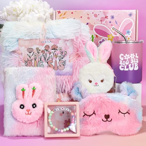 pengtai Big Sister Gifts for Girls,Promoted to Big Sister Tumbler Throw Fur Blanket Gifts Set