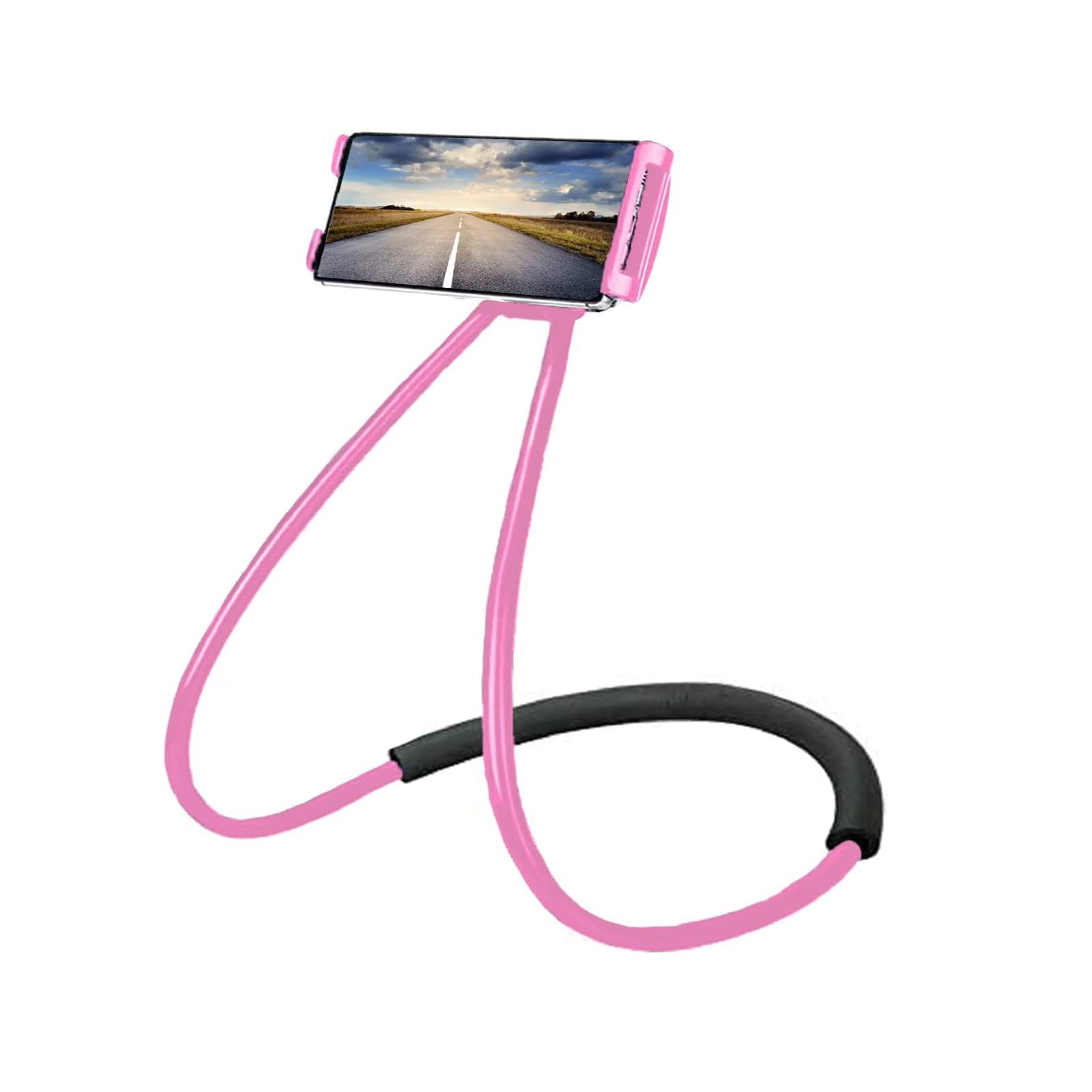 Eight Space Universal Cell Phone Stand Holder, Neck Phone Holder for Bed Mobile Phone Stand Flexible Stand Multiple Function Lazy Bracket DIY Free Rotating (Pink)