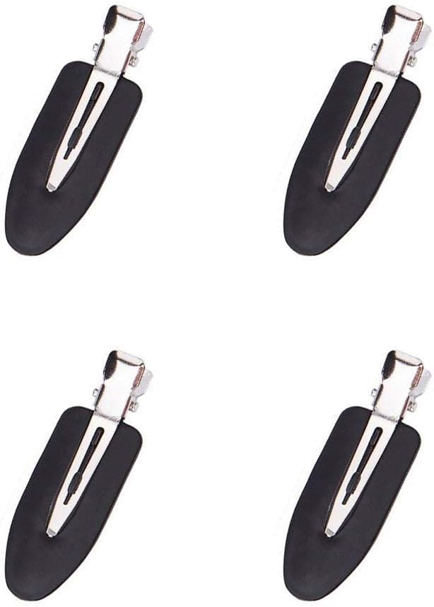 4pcs Black No Bend Hair Clips Plastic No Crease Pin Curl Clips for Hairstyle Bangs Waves Hairdressing Hairpins Styling Clips Beauty Accessories