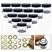 20gram/20ml Round Clear Empty Container Jars with Black Screw Lids Bulk for Lotions, Lip Balm, Makeup Samples - BPA Free (24 Pack, Black)