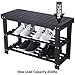 BEWISHOME 2-Tier Bamboo Shoe Bench,Shoe Rack Organizer Entryway, Shoe Shelf with Storage Perfect for Hallway,Bedroom,Bathroom,Patio,Cubby Closet,Cabinet and Foyer KXD01A (Black)