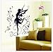 Dancing Fairy Ballerina Silhouette Peel & Stick Removable Wall Decals