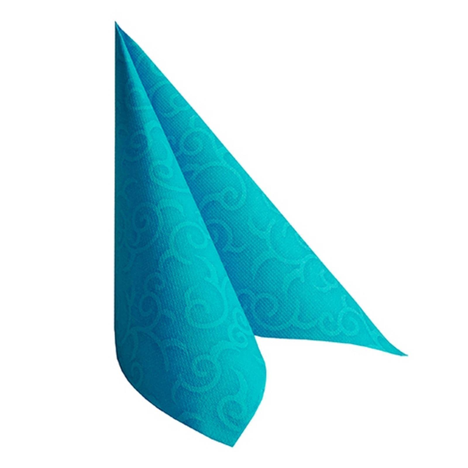 Papstar, Casali #84887 Royal Collection Napkins 1/4 Fold 40 cm x 40 cm Turquoise Pack of 50