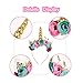 Unicorn Horn Headband, Aiernuo Photo Props Gold Cat Ears Flowers Unicorn Headband for Cosplay Costume Birthday Party