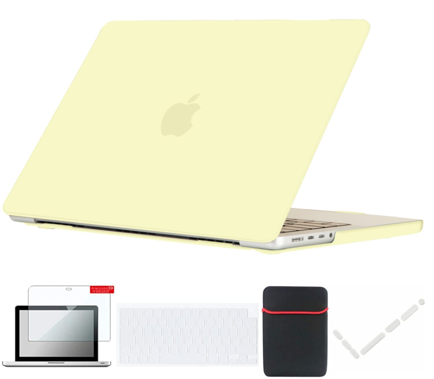 Se7enline compatible with MacBook Pro 14 inch Case for 2025 2024 2023 2022 2021 M5 M4 M3 M2 M1 A2918 A2992 A3112 A3401 A3434 &Sleeve&Keyboard Cover(UAE Layout),Screen Protector,Dust Plug,Mellow Yellow