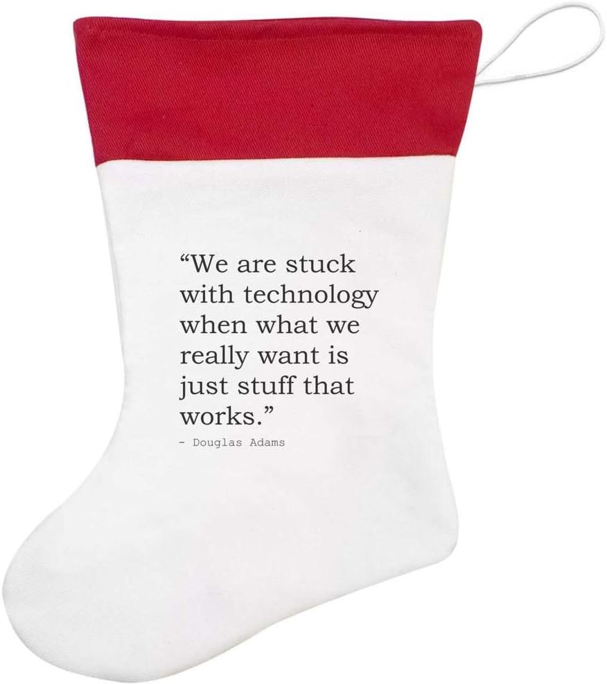 Funny Quote by Douglas Adams Christmas Stocking / Gift Bag (SG00002056