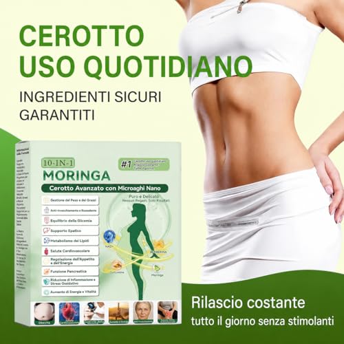 21 Pezzi 10-in-1 Cerotto Avanzato Nano Microneedle, Moringa Berberina Patch, Cerotti Dimagranti, per Addome, Gambe e Braccia (3 Scatole)