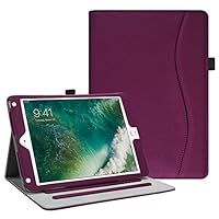 Fintie iPad 9.7 2018 2017 / iPad Air 2 / iPad Air Case - [Corner Protection] Multi-Angle Viewing Folio Cover w/Pocket, Auto Wake/Sleep for Apple iPad 6th / 5th Gen, iPad Air 1/2, Purple