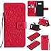 S8 Plus Case,Samsung Galaxy S8 Plus Cover,SMYTU Premium Emboss Sunflower Flip Wallet Shell PU Leather Magnetic Cover Skin with Wrist Strap Case(Red)