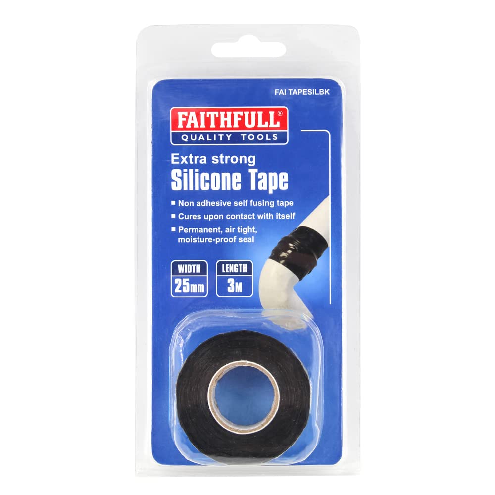 Faithfull FAITAPESILBK Silicone Self Fusing Waterproof Repair Tape 3M Black