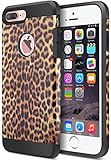 ACCBTECH, iPhone 7 Plus Case, iPhone 7 Plus Dual Layer Camouflage Shockproof and Shock Absorption Soft TPU Bumper Hard PC Back Cover Case for Apple iPhone 7 plus 5.5 inch - Leopard print
