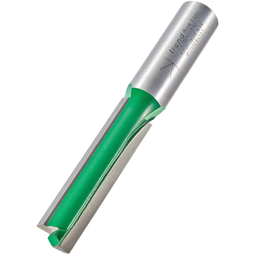 Trend CraftPro Straight Two Flute Router Cutter Bit, 1/2 Inch Shank, 12mm Cut Diameter & 50mm Cut Length, Tungsten Carbide Tipped, C200X1/2TC — image 1