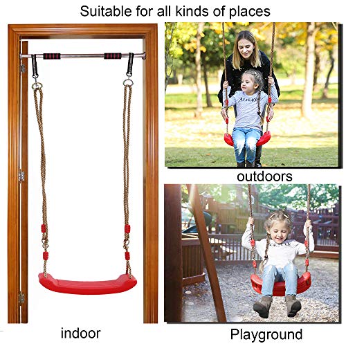 Schaukel Schaukelsitz für Kinder Kleinkinder Jugendliche Höhenverstellbar SchaukelSpielplatz für Garten Indoor Outdoor Spiele Rot – Bild 4