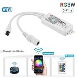 Nexlux WiFi Wireless LED Smart Controller Alexa Google Home IFTTT Compatible,Working with Android,iOS System,RGBW Strip Lights DC 12V 24V(No Power Adapter Included)