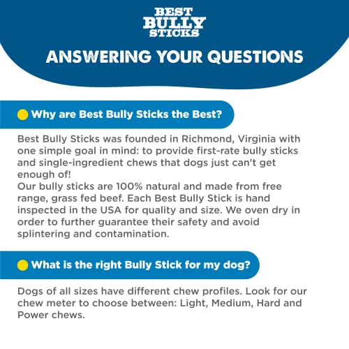 Best Bully Sticks 12 Inch AllNatural Bully Sticks for Dogs 12” Fully