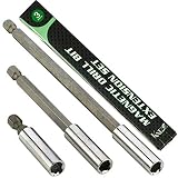 Katzco Magnetic Bit Holder Extensions - 3 Piece Set - 2, 4, and 6 Inch - for Drills, Socket Adapters, Automotive Maintenance, Shops, Mechanics, Household Use, DIY, Repair Work, and More