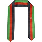 Pasksamtu Afghanistan Flag Graduation Stole Sash for Study Aboard International Students Abroad Adult Unisex