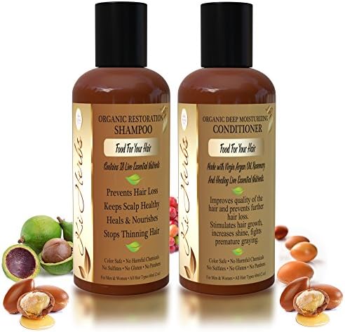 Ki Herbs Hair Loss Prevention Premium Organic Combo Shampoo and Conditioner with Organic Rosemary, Saw Palmetto, Sage and Honey Extract. Travel Size