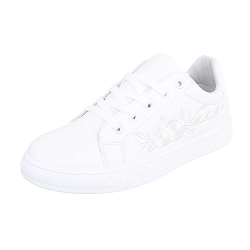 Low-Top Sneaker Damenschuhe Low-Top Sneakers Schnürsenkel Ital-Design Freizeitschuhe