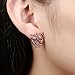 iCAREu Rose Gold Plated Colorful Czechic Diamond Owl Stud Earrings for Women, Girls
