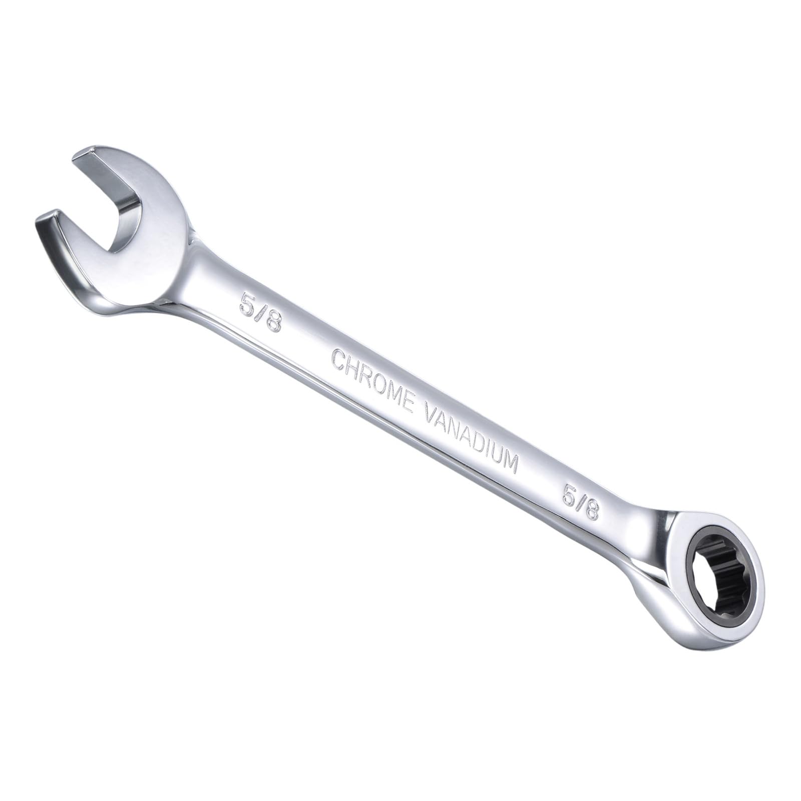 CoCud Ratcheting Wrench, 5/8" Head SAE 72-Teeth, Cr-V Combination Wrench Spanner - (Applications: for Repairing Home Tasks)