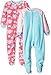 Gerber Little Girls' Toddler 2 Pack Blanket Sleepers, Elephant, 3T