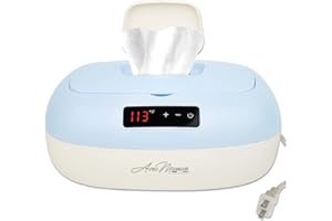 Avec Maman La Caresse Baby Wipe Warmer - Baby Essentials for Boys - Wet Wipe Dispenser - Adjustable Heat Settings Digital Display - Blue - Calentador de Wipes para Bebes - Ideal for Baby Shower