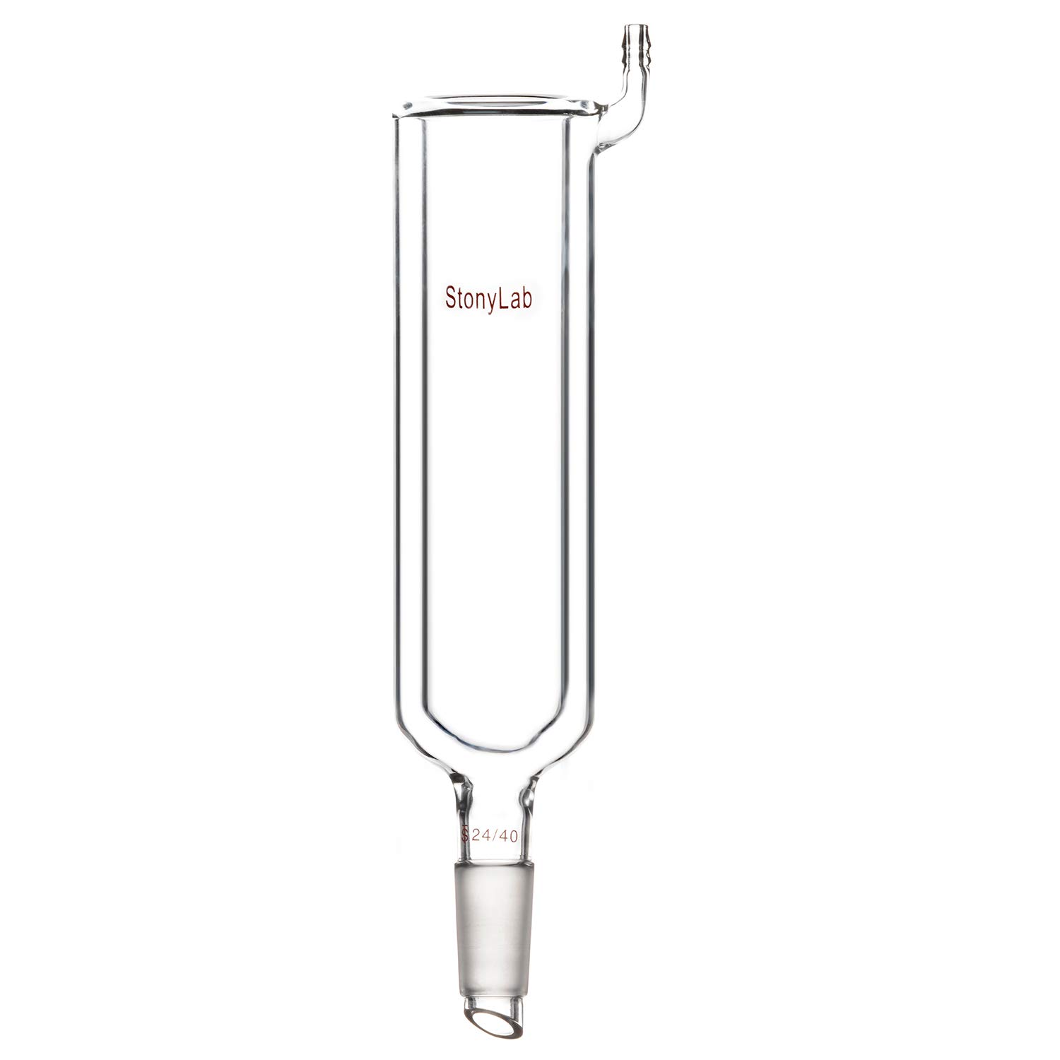 stonylab Dewar Condenser, Borosilicate Glass Dewar Type Condenser Dry Ice Condenser Lab Condenser with 24/40 Joint Lower Drip Tip, 200 mm Jacket Length and 40 mm I.D.