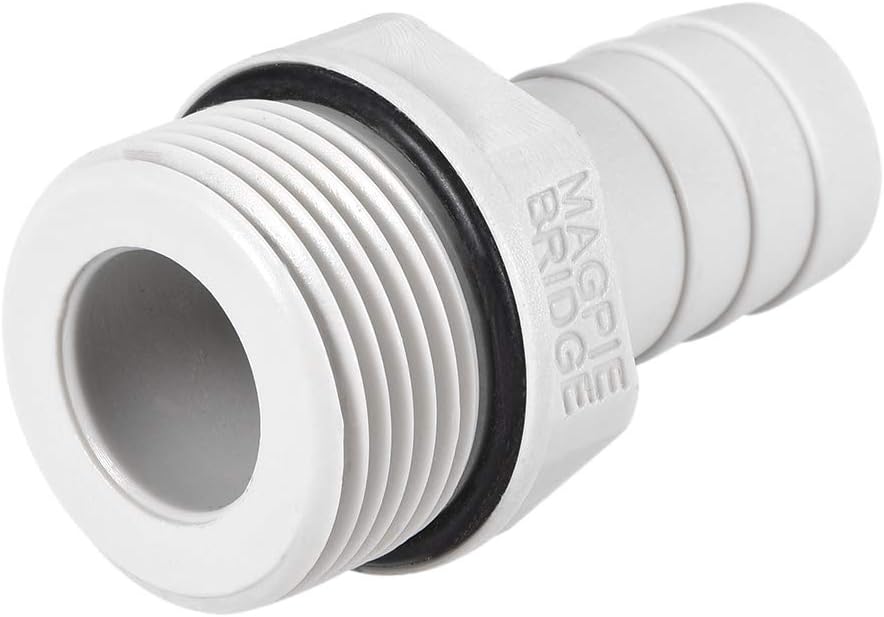 sourcing map PVC Barb Hose Fitting Connector Adapter 12mm or 15/32" Barbed x 3/4" G Male Pipe 6pcs, Grey, 15/32" x G3/4 - Image 4