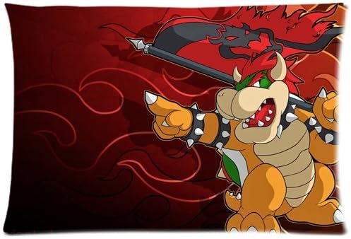 Mario vs Bowser Custom Zippered Pillow Cases 20"x 30" (Twin sides)