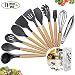 Kitchen Utensil Set Silicone Cooking Utensils 11Piece - Cooking Utensils Set with Bamboo Wood Handles for Nonstick Cookware,FDA approved, Non Toxic Turner Tongs Spatula Spoon Set.-Chef's Hand primary