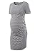 Liu & Qu Women's Maternity Bodycon Ruched Side Dress Casual Short & 3/4 Sleeve Dress for Daily Wearing Or Baby Shower