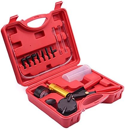 Tdogs Vacuum Pump,Hand Held Brake Bleeder Vacuum Gauge Tester Tool Kit Manual Pistol Pump