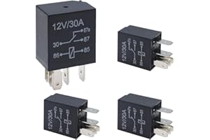 JOYCOURT 4PCS 5 Pin Relays, 12V 30A Automotive Starter Relay Multi-Purpose Heavy Duty Standard Relay Kit, Universal Automotive Replacement Parts