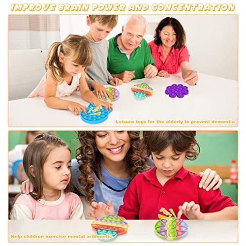 kytuwy Pop Fidget Toy Push Bubble Fidget Sensory Toy Stress Reliever Silicone Toy Autism Special Needs Fidgets for Kids Novelty Gifts for Kids and Adults Multicolor 2 Pack