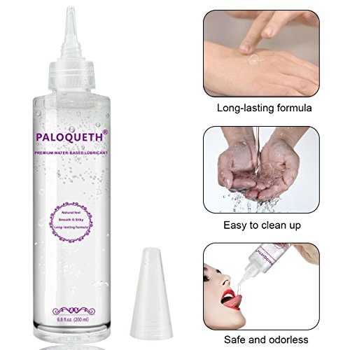 Water Based Lubricant for Women Vagina Dryness Male Silicone Toys, PALOQUETH Personal Lubricant for Sensitive Skin Paraben-Free Hypoallergenic 6.8oz - Thumbnail 3