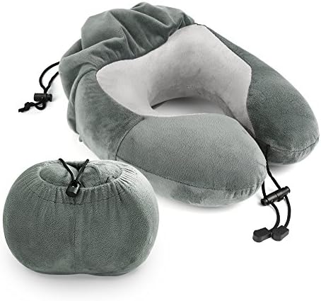 Memory Foam Travel Pillow, U-Type Neck Pillow With All-around Support for Head and Neck . Ideal Travel Pillow for Traveling, Camping ,Studying and Working. (Grey)