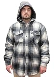 Woodland Supply Co. Men's Plaid Flannel Thermal Lined Heavy Warm Hoodie Jacket