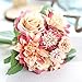 Meiliy 1 Bunch 8 Pcs Artificial Rose Dahlia Daisy Flower Bouquet Bride Bridesmaid Holding Flowers for Home Hotel Office Wedding Party Garden Craft Art Decor, Red&Orange