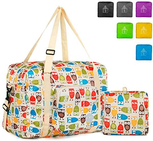 WANDF For Spirit Airlines Personal Item Bag 18x14x8 Foldable Travel Duffel Carry on Weekender Overnight for Women Men