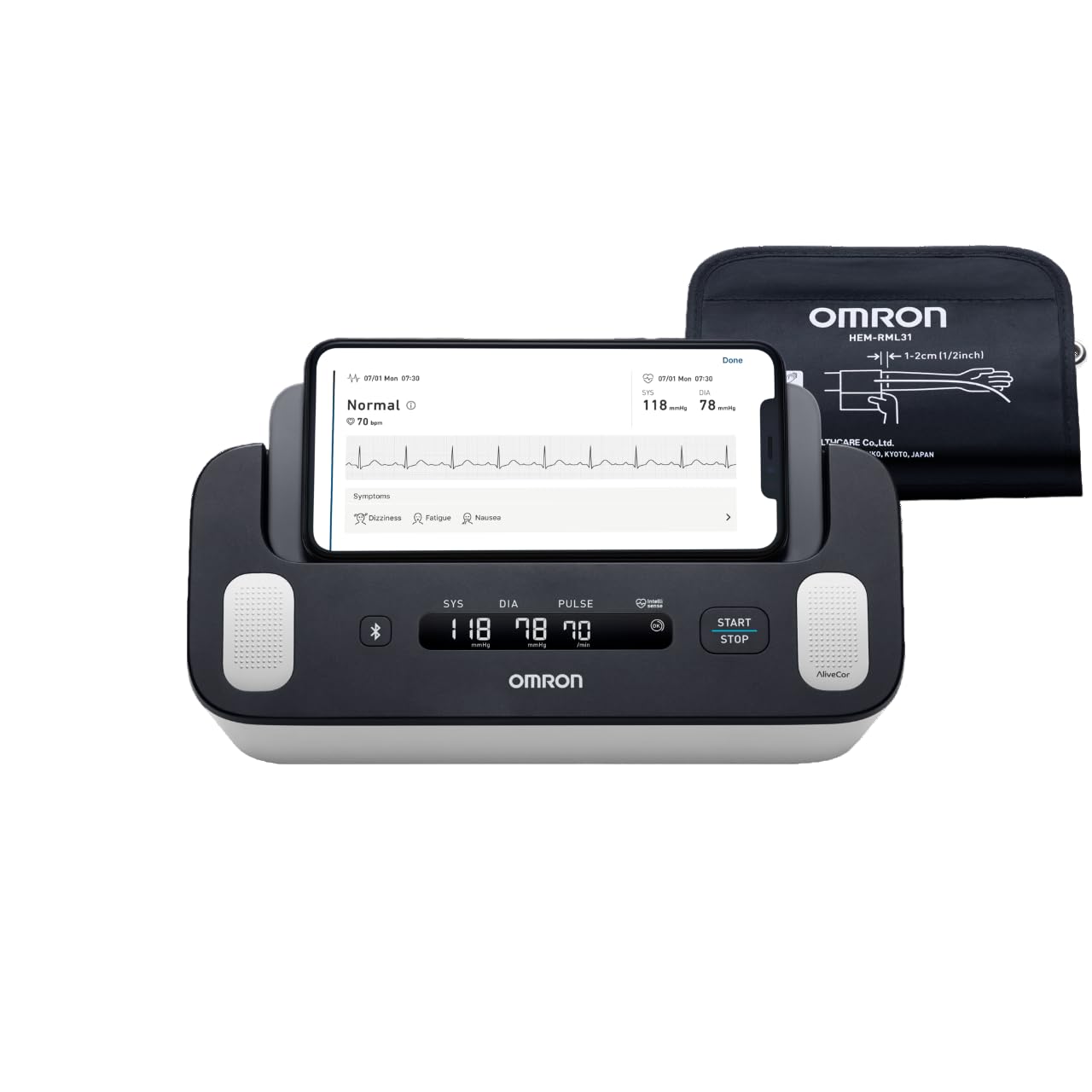 Omron Complete 2-in-1 Blood Pressure Monitor + EKG for Home Use & Upper Arm Blood Pressure Cuff - #1 Doctor & Pharmacist Recommended Brand - Clinically Validated - Connect App