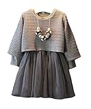 Cute Baby Girls 2pcs Dress Gray Sweater Top+One-piece Tutu Dress