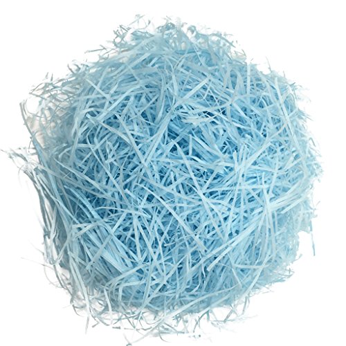 MagiDeal 20g Shredded Crinkle Paper Raffia Gift Box Filler Filling Materials for Wedding Party Decoration - Light blue