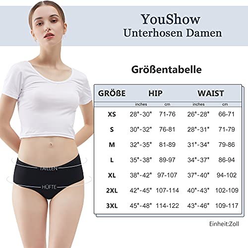 YouShow-Bragas-Mujer-Algodon-Braguitas-Culotte-Pack-de-6